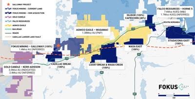 Visible Gold Mines (VGD) closes $1.5M property sale to Fokus Mining (FKM), boosting exploration in Abitibi Greenstone Belt